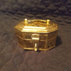 Vintage Handmade Brass Ring Box